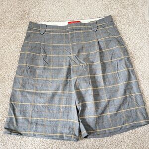 Cartonnier Blue and Gold Plaid Women's Shorts